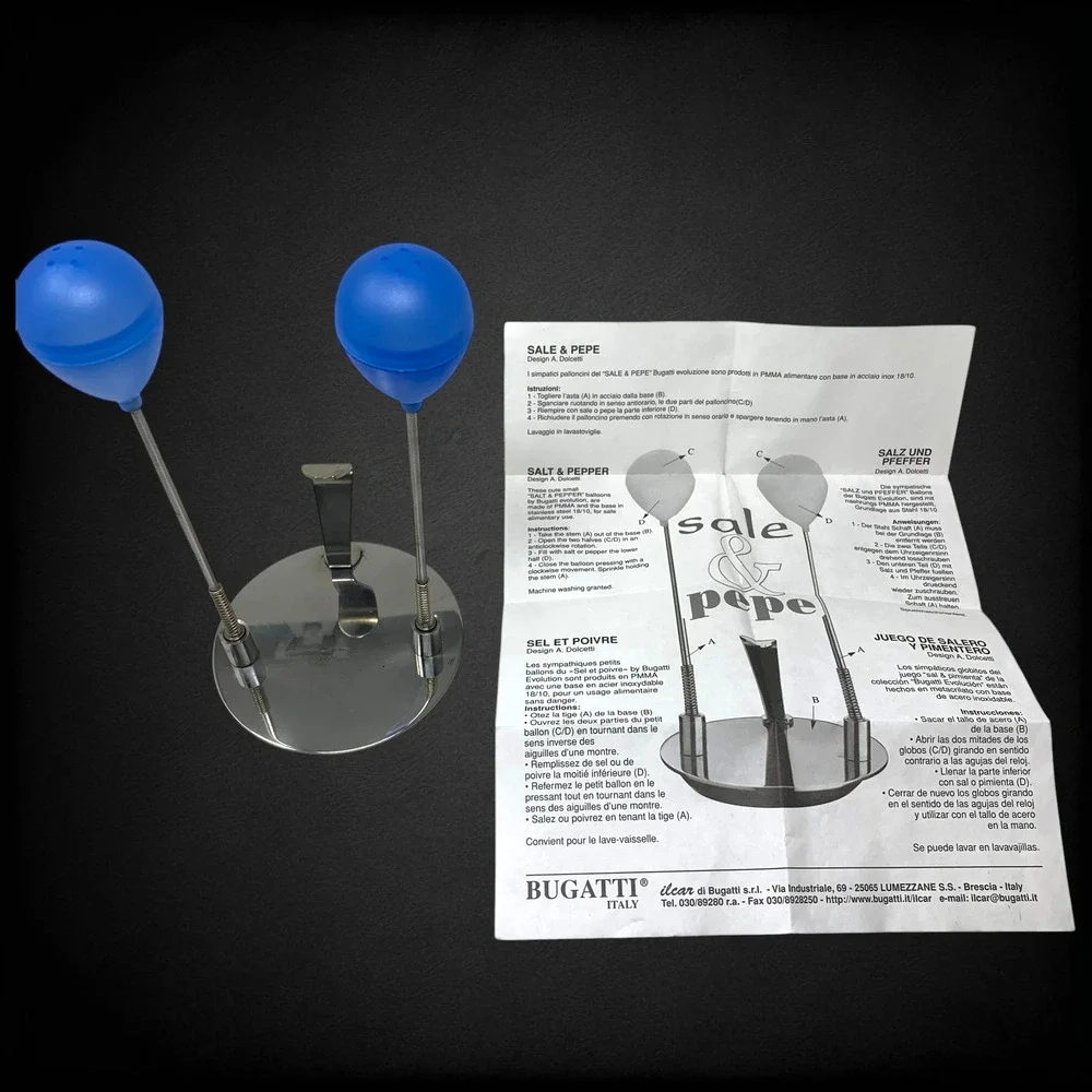 Bugatti Italy Sale & Pepe Salt Pepper Balloons A Dolcetti Modernist Memphis NOS
